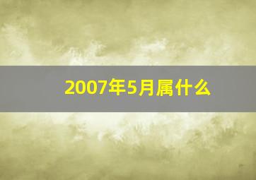 2007年5月属什么