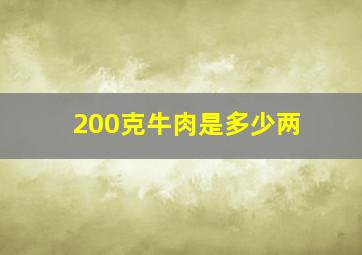 200克牛肉是多少两