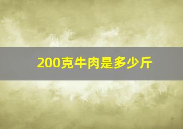 200克牛肉是多少斤