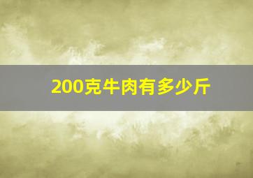 200克牛肉有多少斤