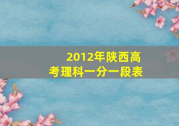 2012年陕西高考理科一分一段表