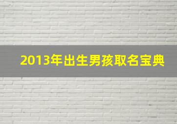 2013年出生男孩取名宝典