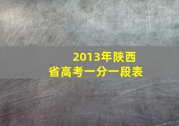 2013年陕西省高考一分一段表