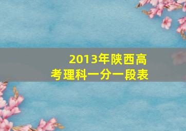 2013年陕西高考理科一分一段表