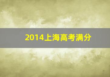 2014上海高考满分