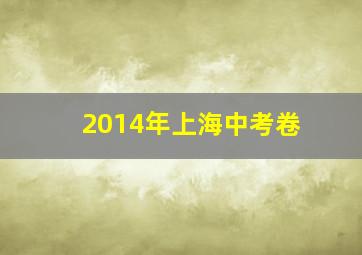 2014年上海中考卷