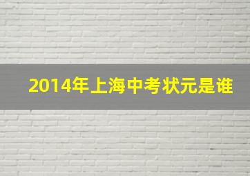 2014年上海中考状元是谁