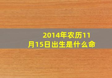 2014年农历11月15日出生是什么命