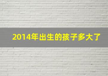 2014年出生的孩子多大了