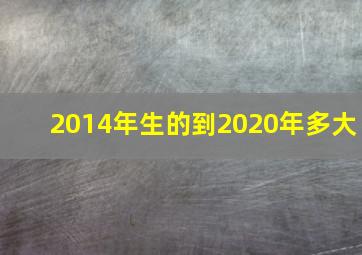 2014年生的到2020年多大