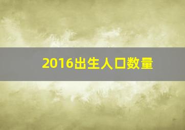 2016出生人口数量