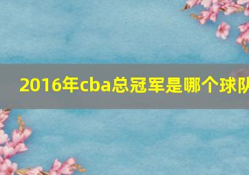 2016年cba总冠军是哪个球队