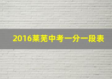 2016莱芜中考一分一段表