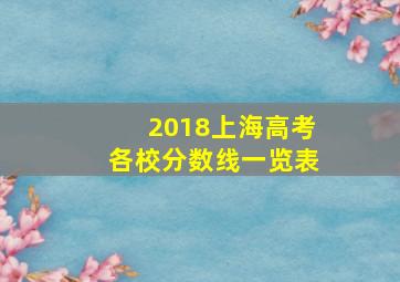 2018上海高考各校分数线一览表