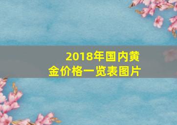 2018年国内黄金价格一览表图片