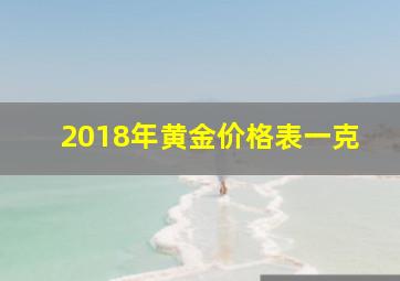 2018年黄金价格表一克