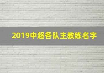 2019中超各队主教练名字