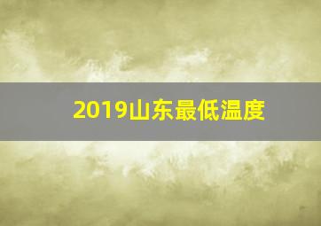 2019山东最低温度