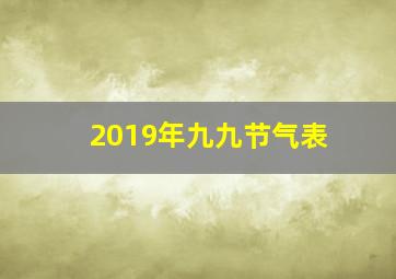 2019年九九节气表