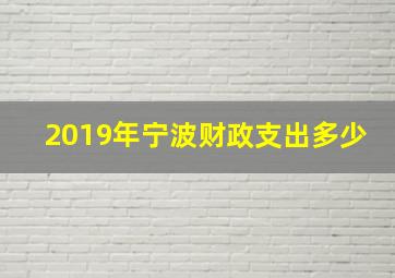 2019年宁波财政支出多少