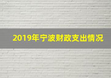 2019年宁波财政支出情况