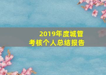 2019年度城管考核个人总结报告