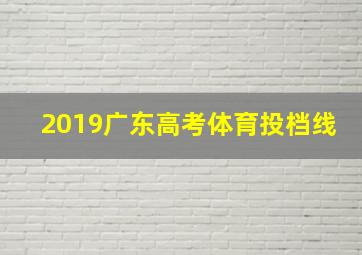 2019广东高考体育投档线