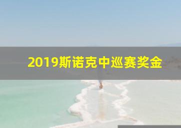 2019斯诺克中巡赛奖金