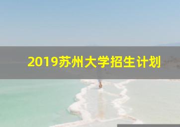 2019苏州大学招生计划