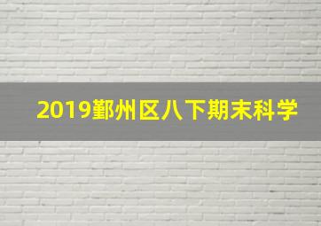 2019鄞州区八下期末科学