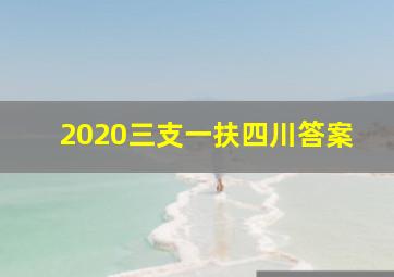 2020三支一扶四川答案