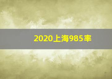 2020上海985率