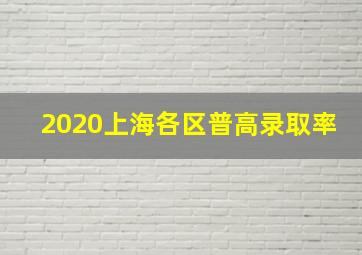 2020上海各区普高录取率