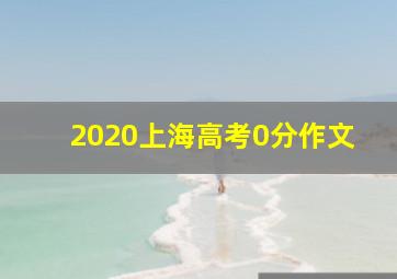 2020上海高考0分作文