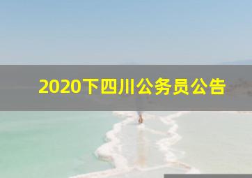 2020下四川公务员公告