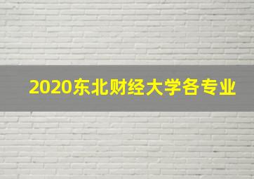 2020东北财经大学各专业