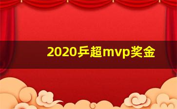 2020乒超mvp奖金