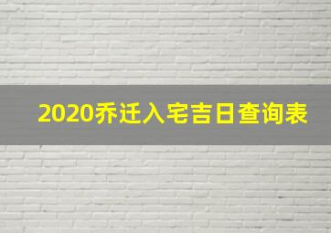 2020乔迁入宅吉日查询表