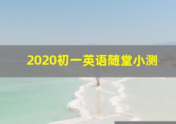 2020初一英语随堂小测