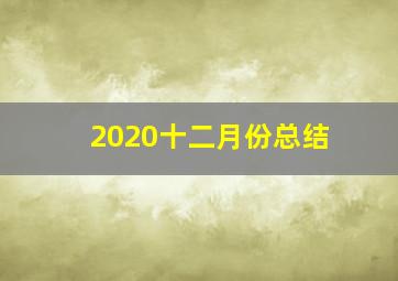 2020十二月份总结