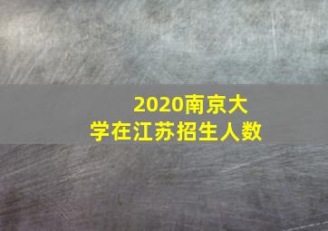 2020南京大学在江苏招生人数