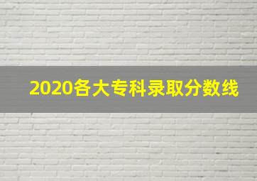 2020各大专科录取分数线