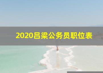 2020吕梁公务员职位表