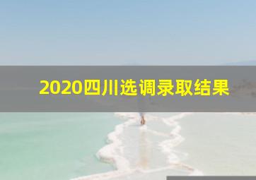 2020四川选调录取结果