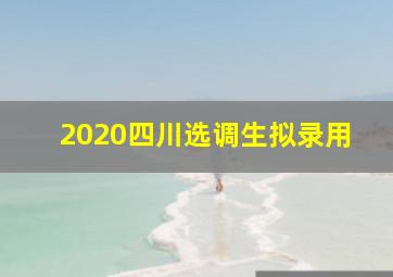 2020四川选调生拟录用