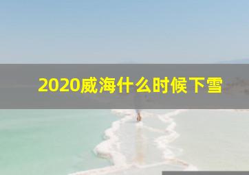 2020威海什么时候下雪