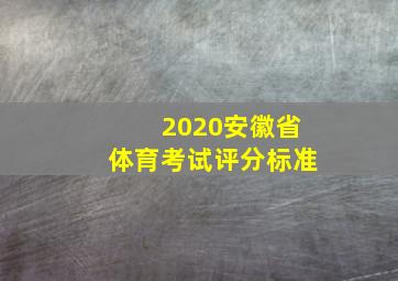 2020安徽省体育考试评分标准