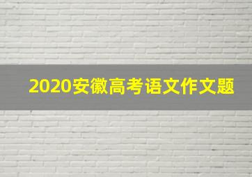 2020安徽高考语文作文题