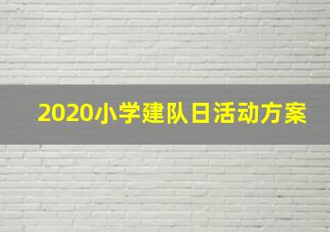 2020小学建队日活动方案