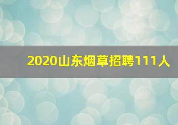 2020山东烟草招聘111人